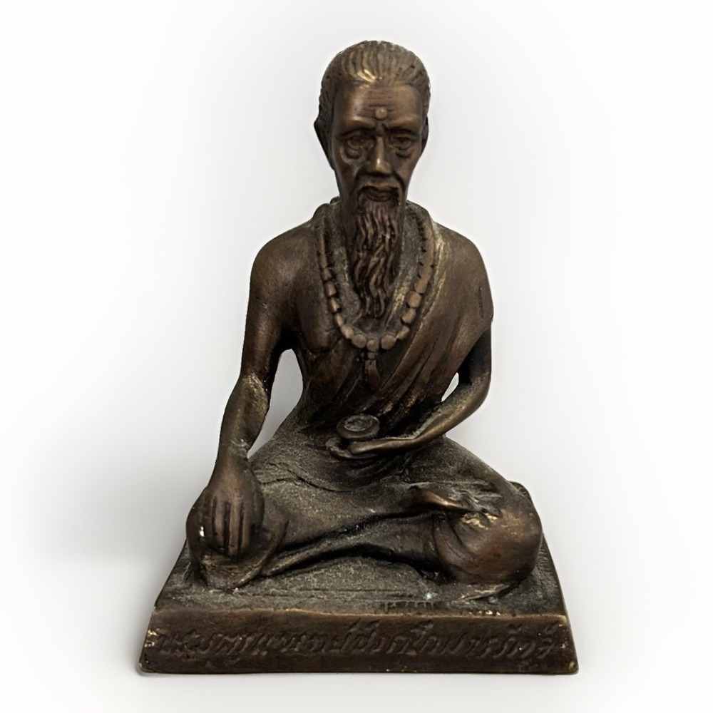 Vintage Bronze Statue Founder Thai Massage & Buddhist Medicine Dr. Jivaka 4.5"